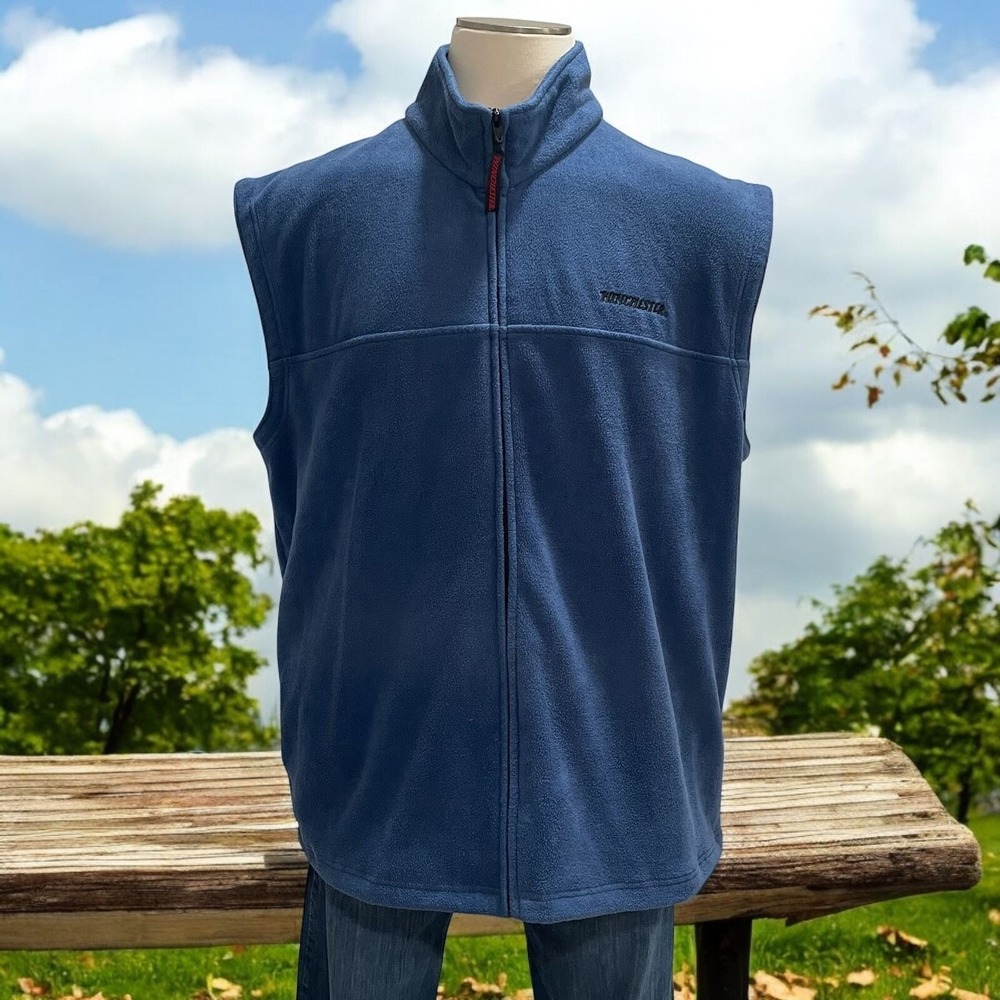 Winchester Fleece Vest Blue Sleeveless Outdoor Sportswear‎ Rugged Sportsman